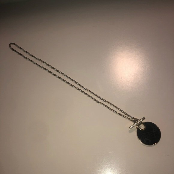 Michael Kors Black Agate Quartz Pave Crystal Necklace MKJ4607710 30” & 2” Disc - Picture 5 of 8